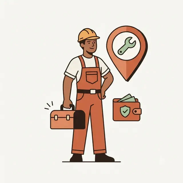 A worker browsing nearby jobs on Vaaro